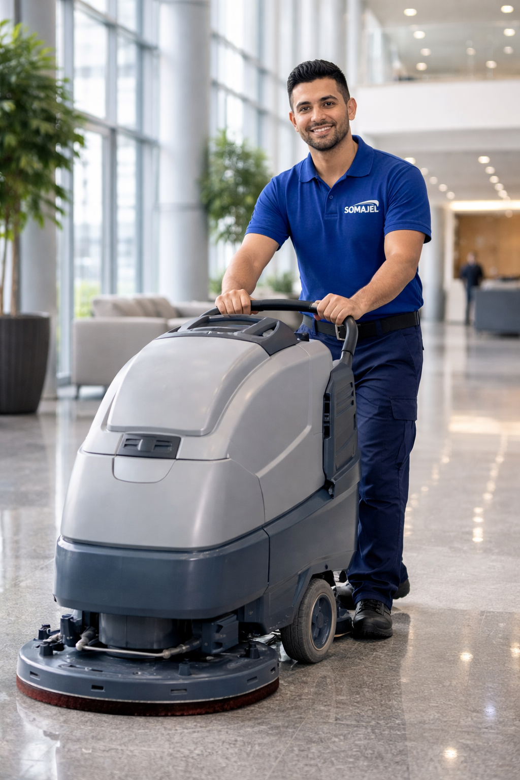 Agent de nettoyage SOMAJEL en action